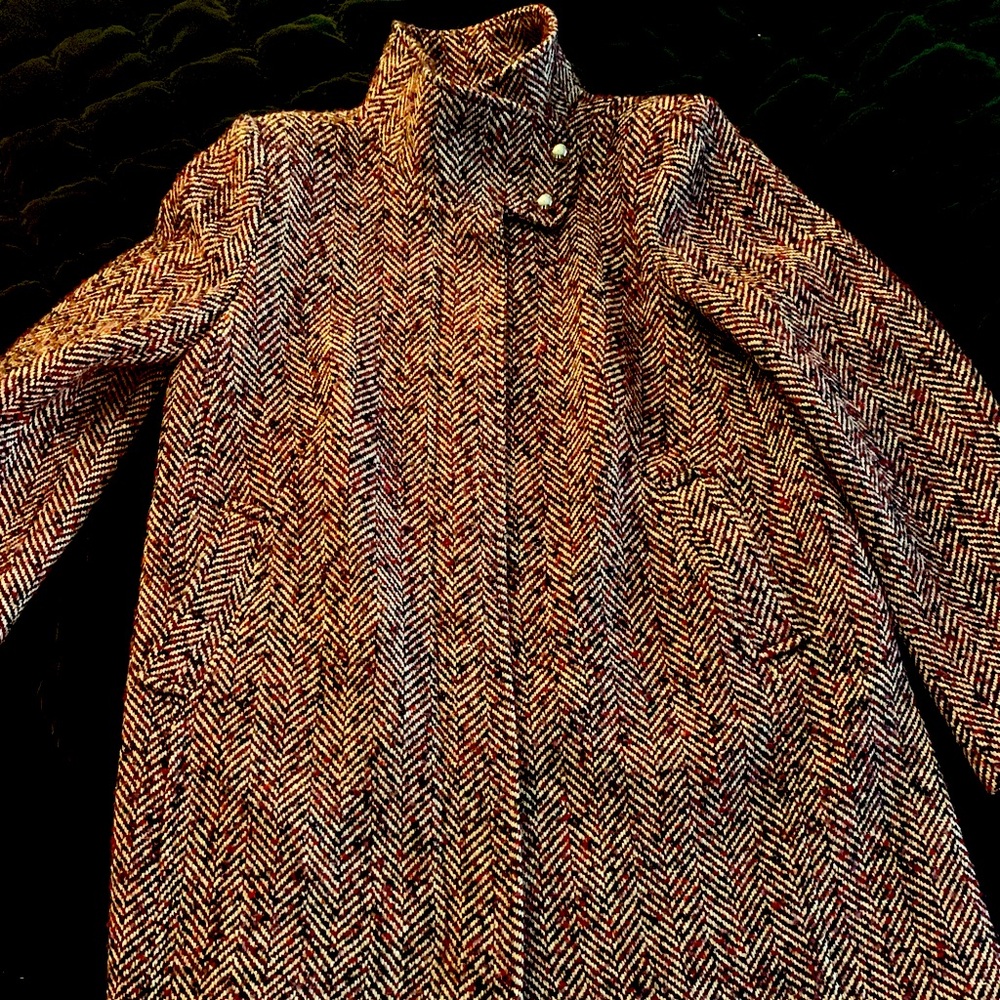 NWOT Loft by Ann Taylor Classic Tweed Coat in Purple/Red